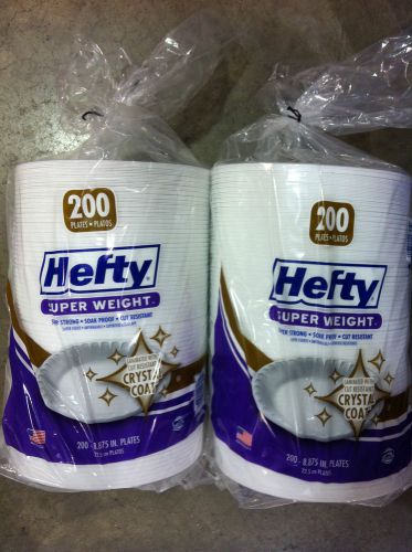 Hefty Super Weight 8.875&#034; Plates 2 X 200 = 400 Plates - Made in USA