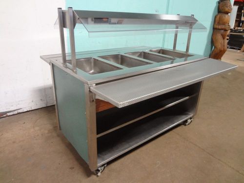&#034; carter hoffmann &#034; commercial lighted 4 wells &#034;hot&#034; buffet table w/sneeze guard for sale