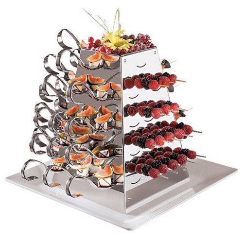 S/S Rotating Pyramid fill with sushi or bite-size appetizer