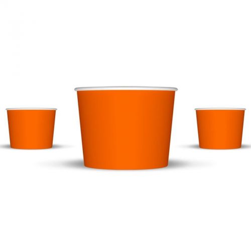 12 oz Orange Paper Ice Cream Cups - 1,000 / Case