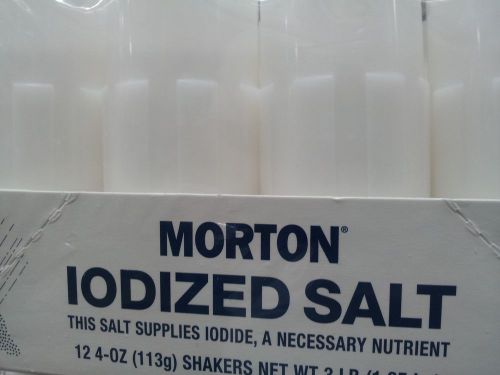MORTON IODIZED SALT ( 12 PER BOX ) 4 OUNCE DISPOSABLE SHAKERS