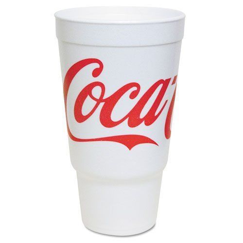 Dart coca-cola foam cups  foam  red/white  32 oz - includes 25 packs of 16 each. for sale