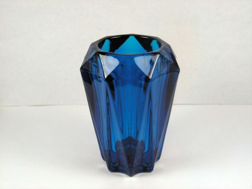 Cobalt Blue Glass Match Stick Holder.