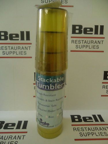 *NEW* Update TBP-08A Amber 8 oz Stackable Tumblers - 6-Pack - Break Resistant