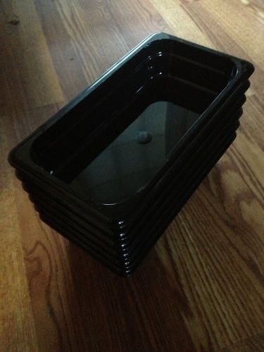Case Of 6 Cambro 32CW110 Camwear Food Pans 1/3 Size 2-1/2&#034; Polycarbonate, Black