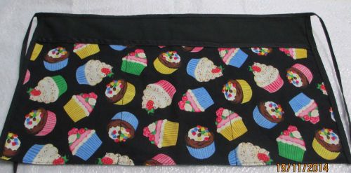 Waiter/waitress Server Waist Apron, CUP CAKES IN BLACK