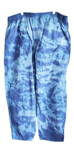 Chef Pants NEW Size 5X Blue Tie Dye Chefwear Elastic Waist 100% Cotton 3500