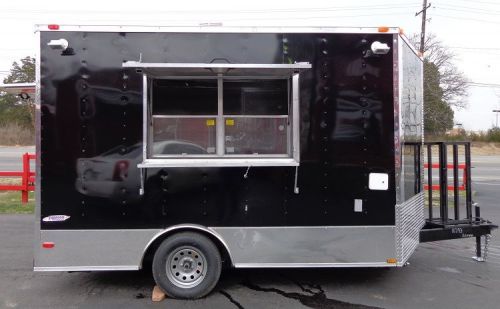 Concession trailer 8.5&#039;x12&#039; black - food catering event vending for sale
