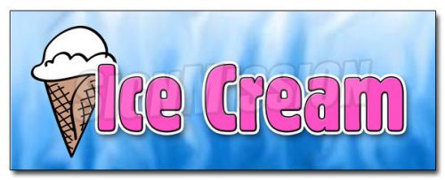 24&#034; ICE CREAM 1 DECAL sticker cones sundae soda banana split homemade creamy