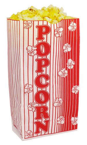 Case of 500 SMALL Individual Popcorn Serving Bags - Standalone Flat Bottom Bags!