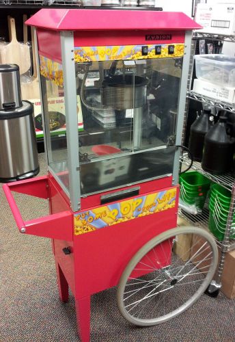 Tomlinson fusion commercial heavy duty popcorn popper machine and cart for sale