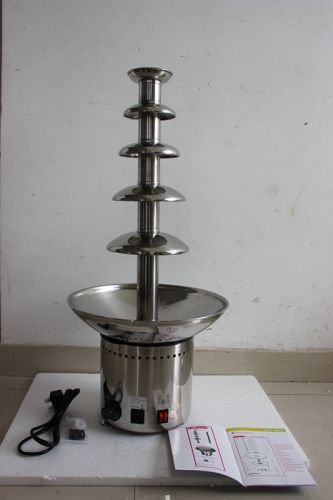 New luxury stainless steel 5 five tiers restaurant commercial chocolate fountain for sale