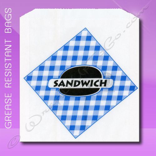 Grease Resistant Sandwich Bags – 6 x 3/4 x 6-1/2 – Printed Sandwich