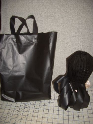 24) ULine 10 x 5 x 13&#034; Black Debbie Frosty Shopper Retail Bags 4Mil Side Gussets