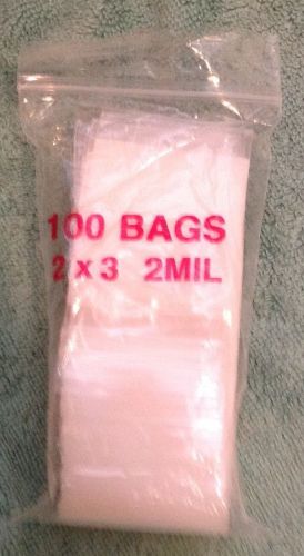 1000 2&#034; x 3&#034; 2 Mil Reclosable Clear Poly Bags Plastic Bags