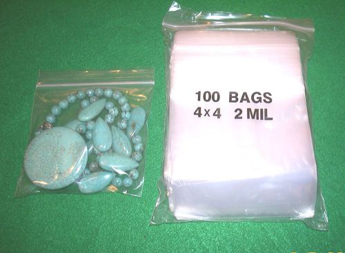 Zip Lock Bags 100 4 x 4 inch Clear Plastic Storage Bags Strong 2 Mils  PVC Bags