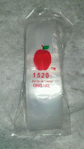 50+ count mini ziplock baggies 1520 (1.5&#034; x 2&#034;) apple brand 2.5mil clear baggies for sale
