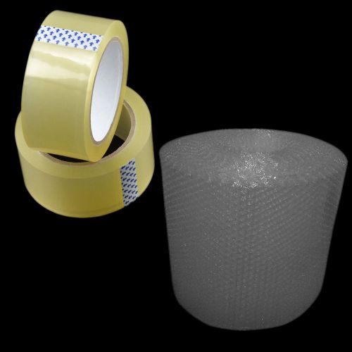 200ft 12&#034;x3/16&#034; small air bubble wrap roll+2x55 yds/165ft 2&#034; 1.8mil packing tape for sale