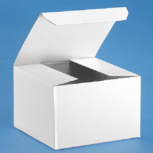 8 KRAFT CARDBOARD CHIPBOARD SMALL GIFT BAKERY SHIPPING BOXES 3X3X2 GLOSS WHITE