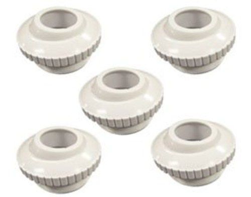 Pool and Spa Eyeball Jet 1.5&#034; Threaded to 1&#034; Open 5 in a Package White Adjust...