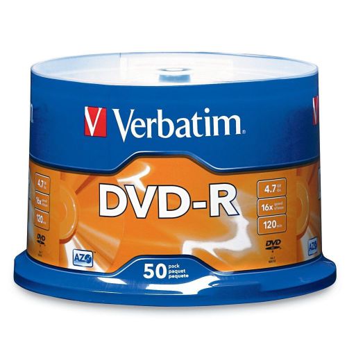 Verbatim 4.7 GB  16x Branded Recordable Disc AZO DVD-R 50-Disc Spindle 95101