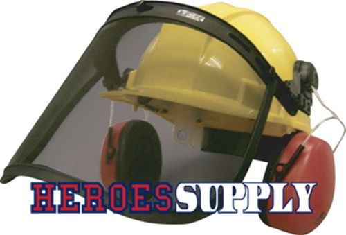 Earmuff / Steel Mesh Face Shield Combo for Hard Hat SAS Safety 7160-73