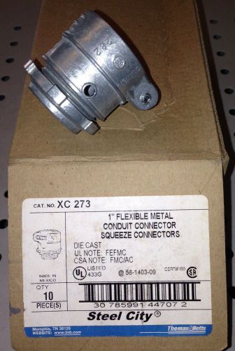 Steel City XC 273 1&#034; Flexible Metal Squeeze Conduit Connector Elect Fitting (10)