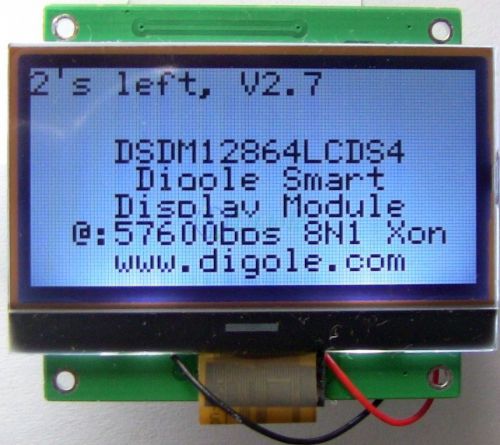 1.8&#034; 128x64 digole smart display module bootloader+graphic api mono lcd for sale