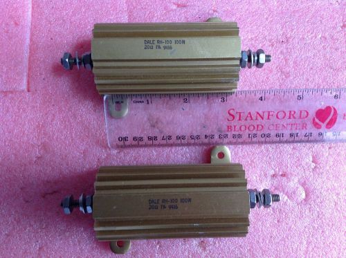 Qty:2 Dale Heatsink Resistor RH-100 100W 20ohms 1% 9416 3.5x1.75x3