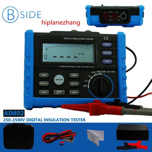 Digital insulation resistance meter ac/dcv tester 250-2500v range 100g ohm aim02 for sale