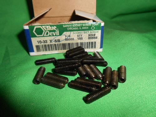 Box of 100   10-32  x 5/8  cup point   socket set screws   usa for sale