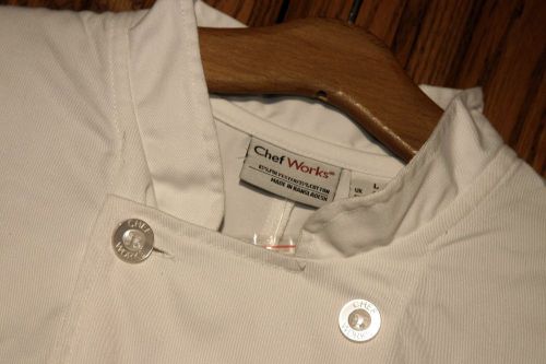 Chef Works WCCW white chef&#039;s coat men&#039;s large NWT