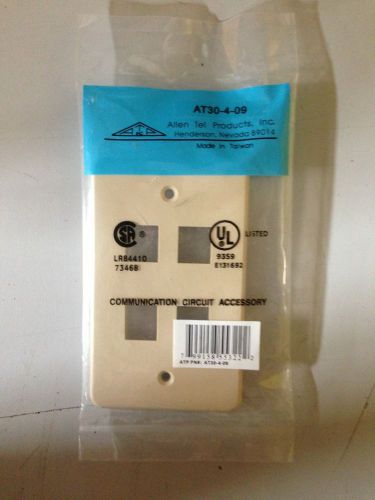 Allen Tel AT30-4-09 New 4 Port Communication Wall Plate Cover Ivory
