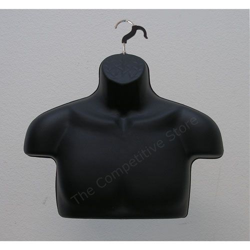 Male Mannequin T-Shirt Display (Upper Torso) - Use To Display S-M Sizes - Black