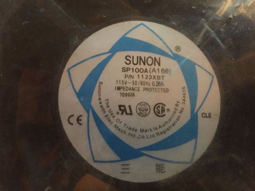 SUNON AC TUBEAXIAL FAN SP100A 1123XBT 115V~ 50/60hz 0.26A, IMPENDANCE PROTECTED