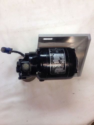 Bodine Electric AC GearMotor 115 VOLT  TYPE NSH-12R WITH MOUNTING PLATE/PULLEY
