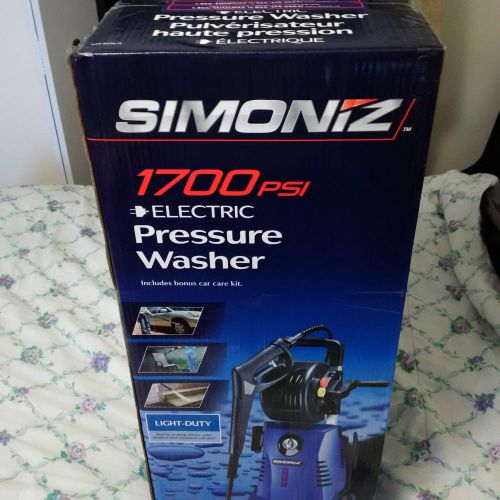 Simoniz 1700 psi electric pressure washer with car care kit - new, free shipping for sale