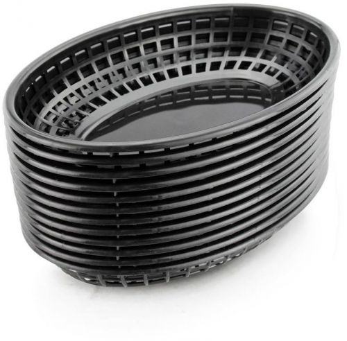 Restaurant Quality Fast Food Baskets 9.25 X 6 Black Set Of 12