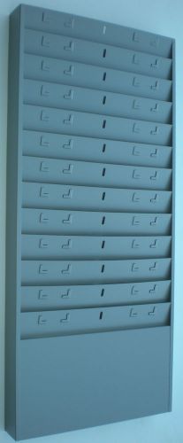 MMF 27012JTRGY TIME CLOCK PUNCH CARD TICKET MESSAGE WALL MOUNT RACK POCKET 12/24