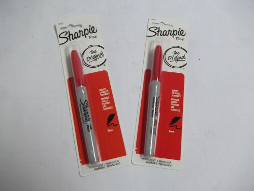2 Red Fine Tip Sharpie New in Package Mark Your Packages Fragile Free Shipping!
