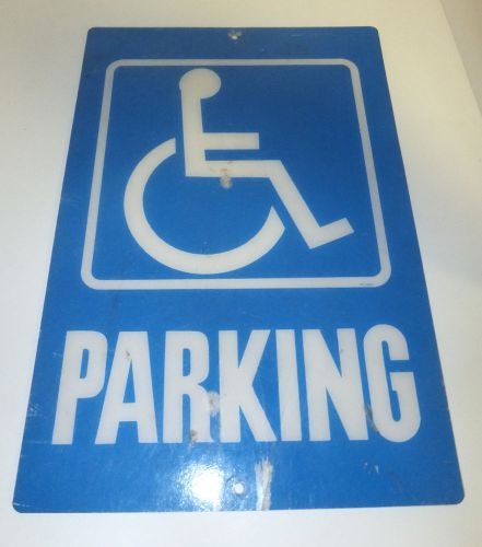 Handicapped Parking Sign Blue &amp; White Acrylic 12x18&#034; Signage Wall Mount