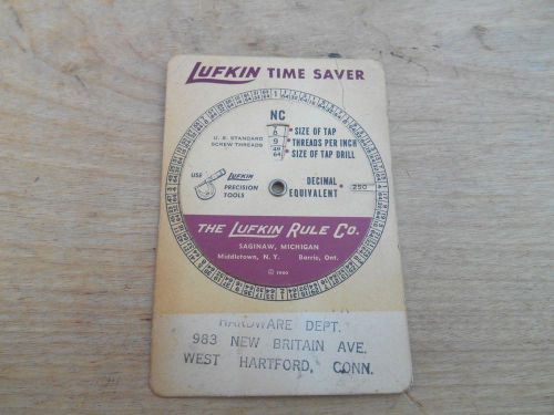 VTG. LUFKIN TIME SAVER , 1960, WITH WEST HARTFORD, CONN. ADVERTISING