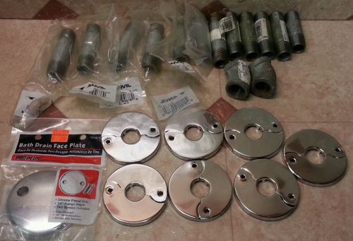 Lot Of  Galvanized Nipples &amp; parts 1/2&#034; Dia. &amp; face plates FREE SHIPPING! BIN23