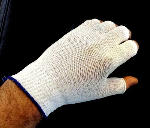 48 Pcs Cleanroom Glove Liners Half Finger Style 24 Pair Per Pack Mens BGL2.8LB