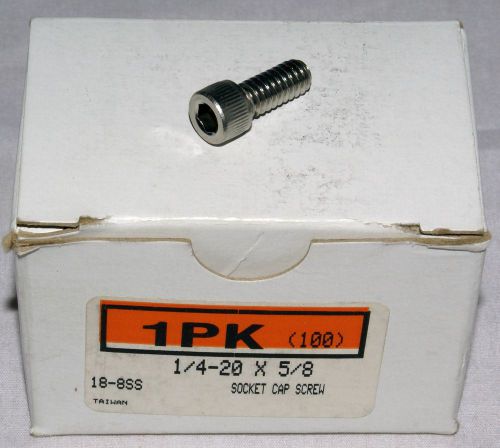 Stainless steel socket cap screws (shcs) 1/4-20 x 5/8 (qty 100) for sale