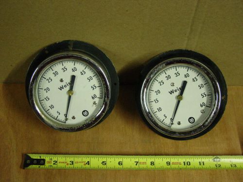 2 Weiss Pressure Gauges 5 Inch With Good Glass