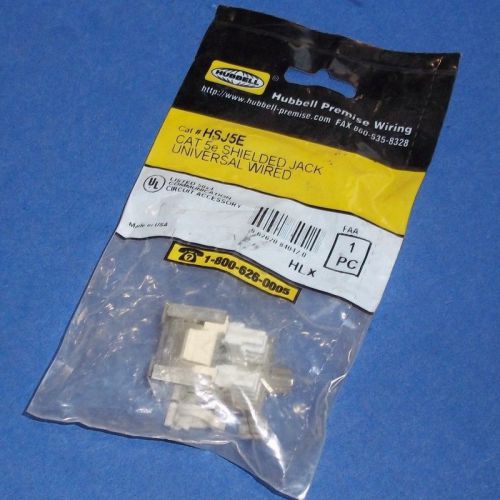 HUBBELL HSK5E CAT.5E UNIVERSAL WIRED SHIELDED JACK, HSJ5E *NEW SEALED*