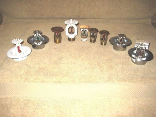 9 Lot Fire Sprinkler Heads 2 Global 7 Central 4 with Collars