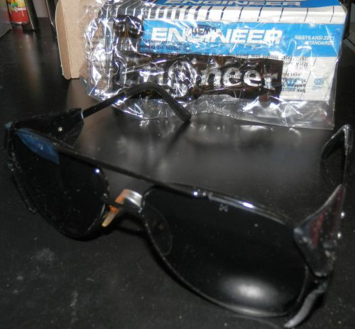Crews Aviator Safety Sunglasses Glasses Side Shields ANSI Z87.1 NIB Protective