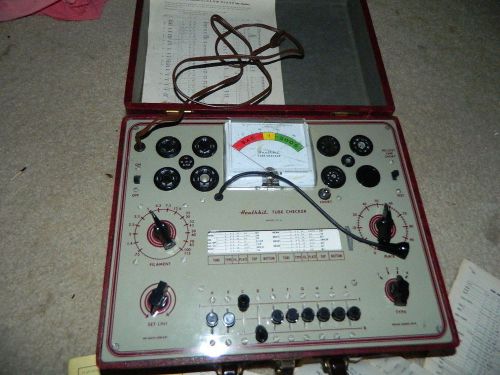 Heathkit TC-2 Working Tube Tester w Papers Excellent Shape Leather Case